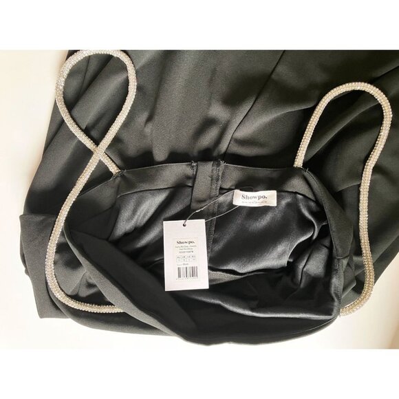 Showpo Sharley Diamante Detail Midi Dress Black Size 12 Holiday New Year - Picture 6 of 7